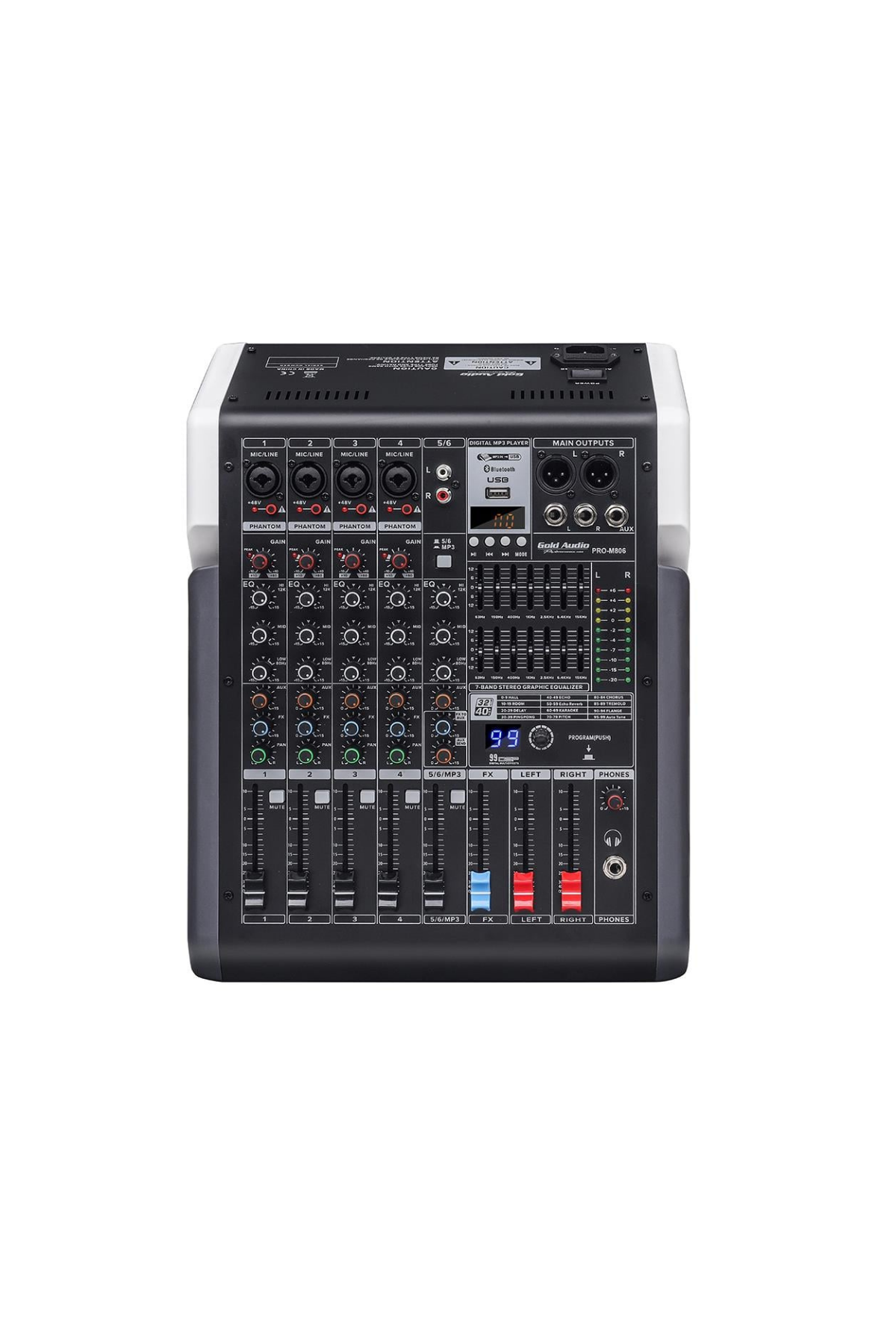GOLD AUDİO PRO-M806 6 KANALLI 99 DSP EFEKTLİ DECK MİKSER