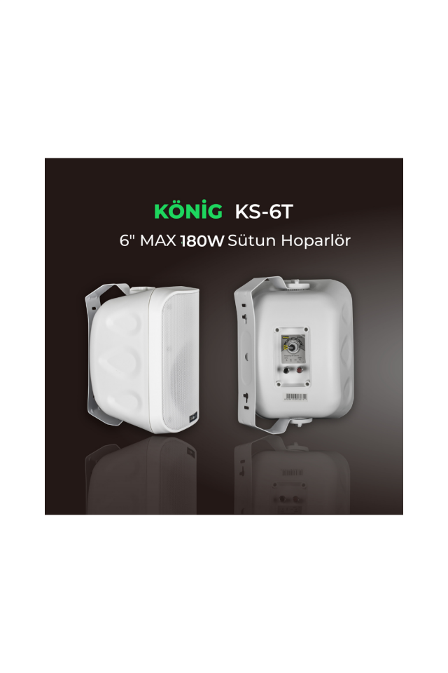 König KS-6T 6'' 80 Watt İki Yollu Kademeli Duvar Hoparlör