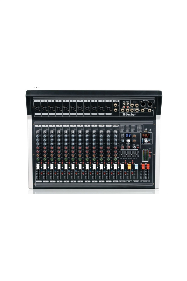 KÖNİG K-12 P700 Fx 13 Kanal 2*350 Watt 99 Dsp Effect DIAMOND Serisi Power Mixer