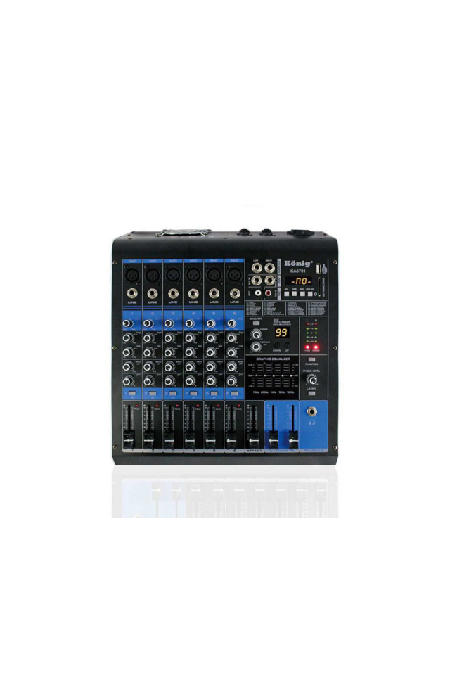 König KA-6701 6 Kanal 2x350 Watt Power Mikser