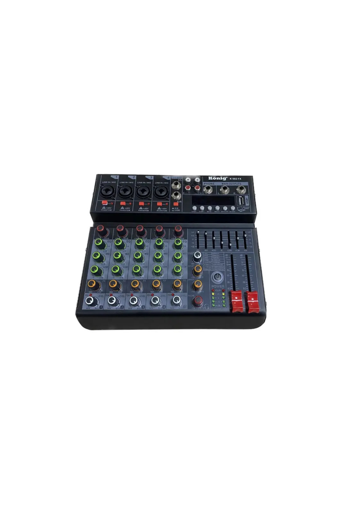 König K-502 FX Usb/Bluetooth 7 Bant Eq 6 Kanal Deck Mixer