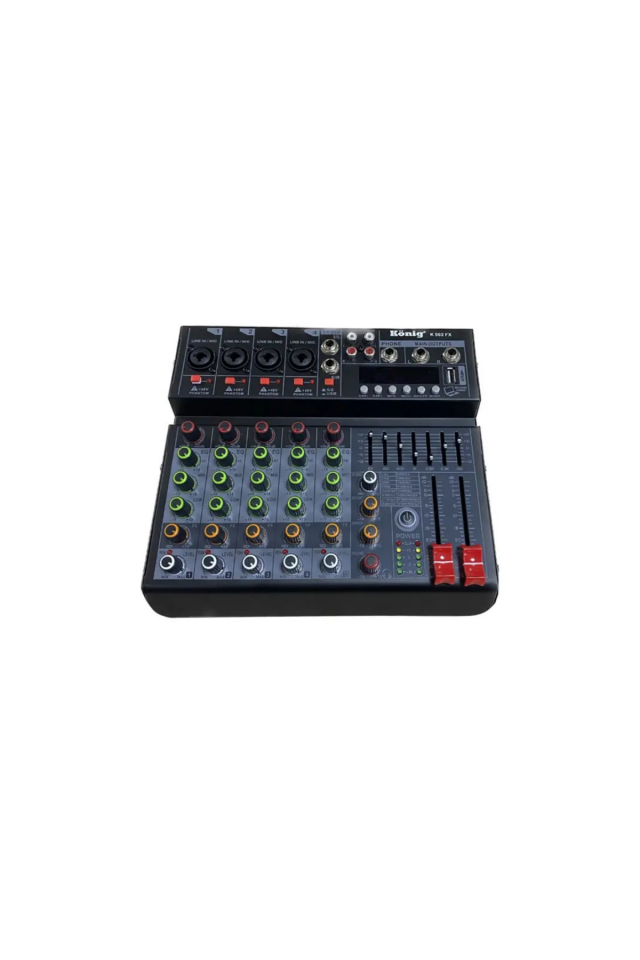König K-502 FX Usb/Bluetooth 7 Bant Eq 6 Kanal Deck Mixer