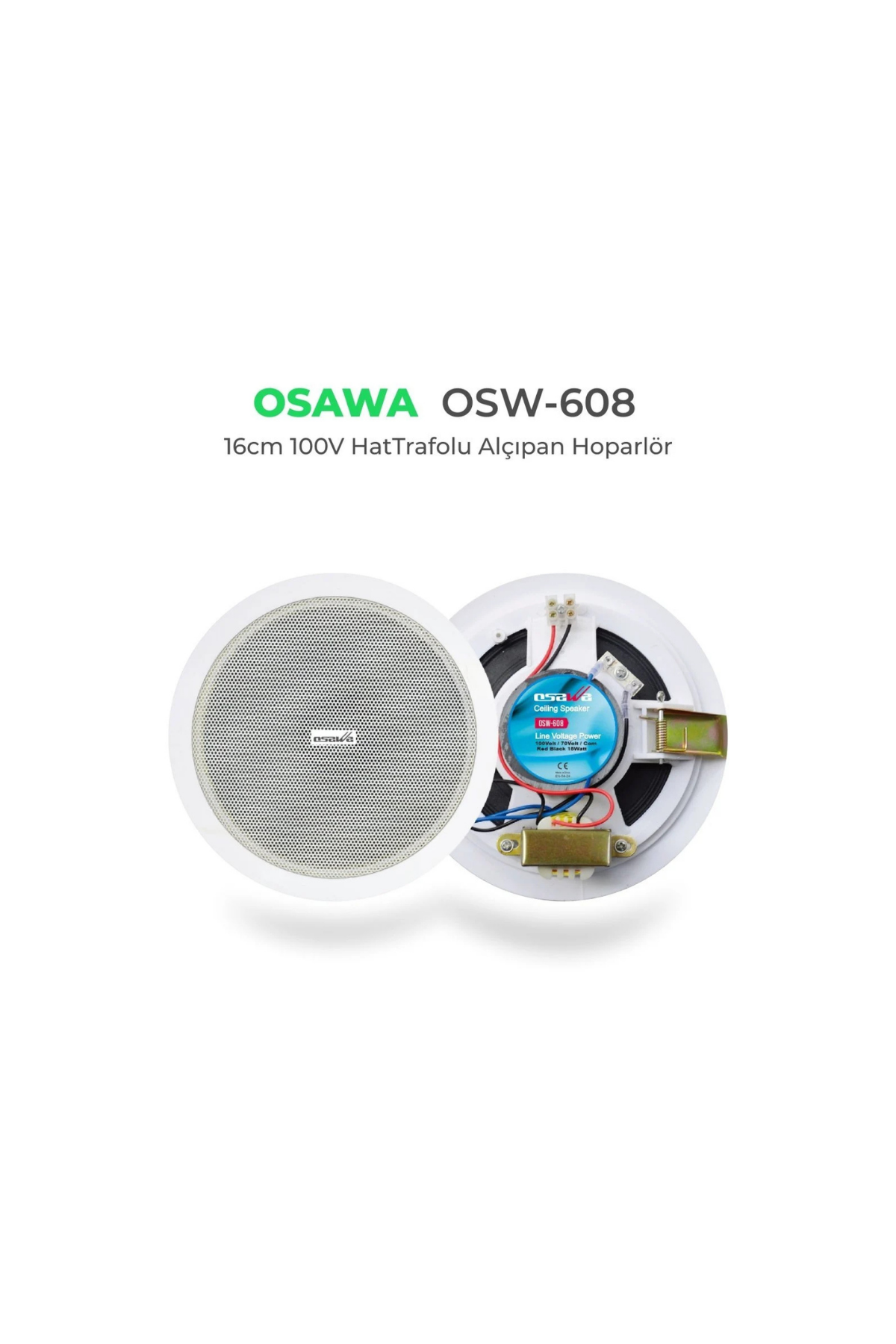 Osawa OSW-608 16 cm 15 Watt Alçıpan Trafolu Hoparlör Beyaz