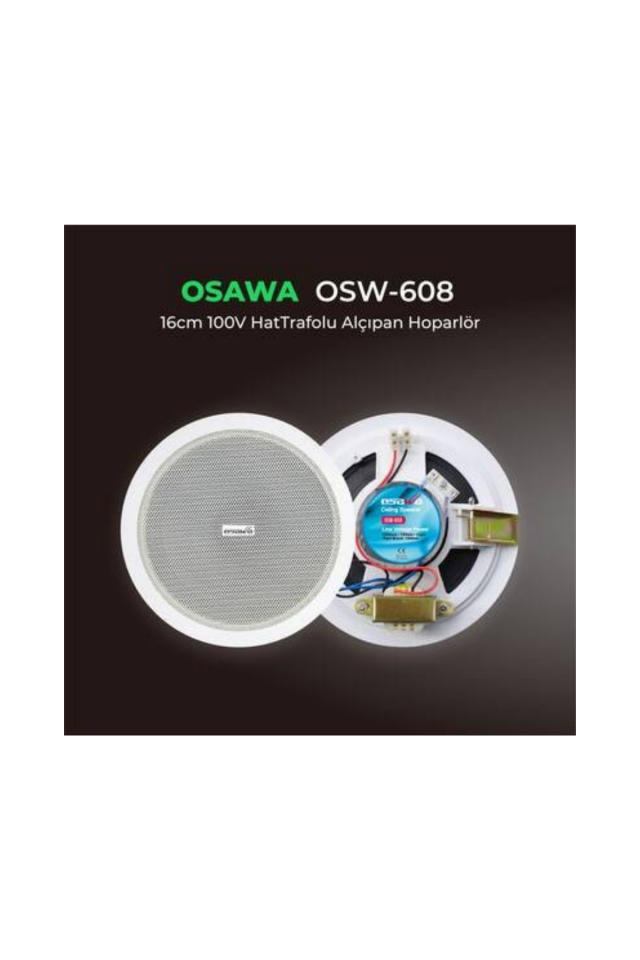 Osawa OSW-608 16 cm 15 Watt Alçıpan Trafolu Hoparlör Beyaz