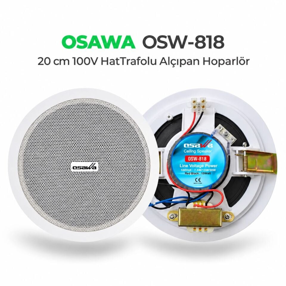 OSW 818 8 inç 30W 8 Ohm Tavan Hoparlör