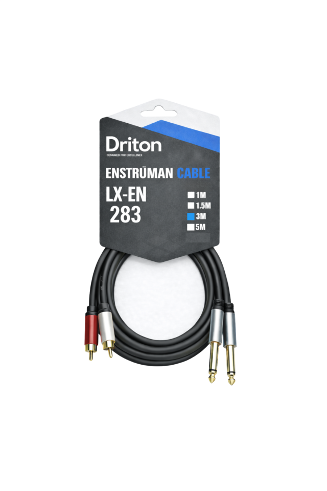 DRİTON LX-EN LX-283 3 METRE SES VE IŞIK SİSTEMİ 2 RCA - 2 6.3 MONO JACK KABLO