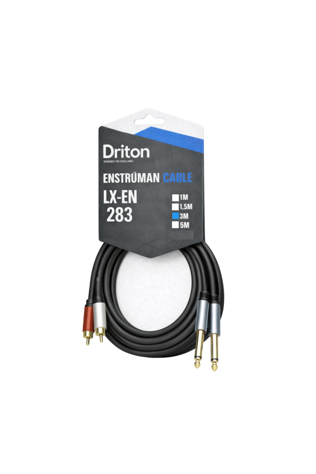 DRİTON LX-EN LX-283 3 METRE SES VE IŞIK SİSTEMİ 2 RCA - 2 6.3 MONO JACK KABLO