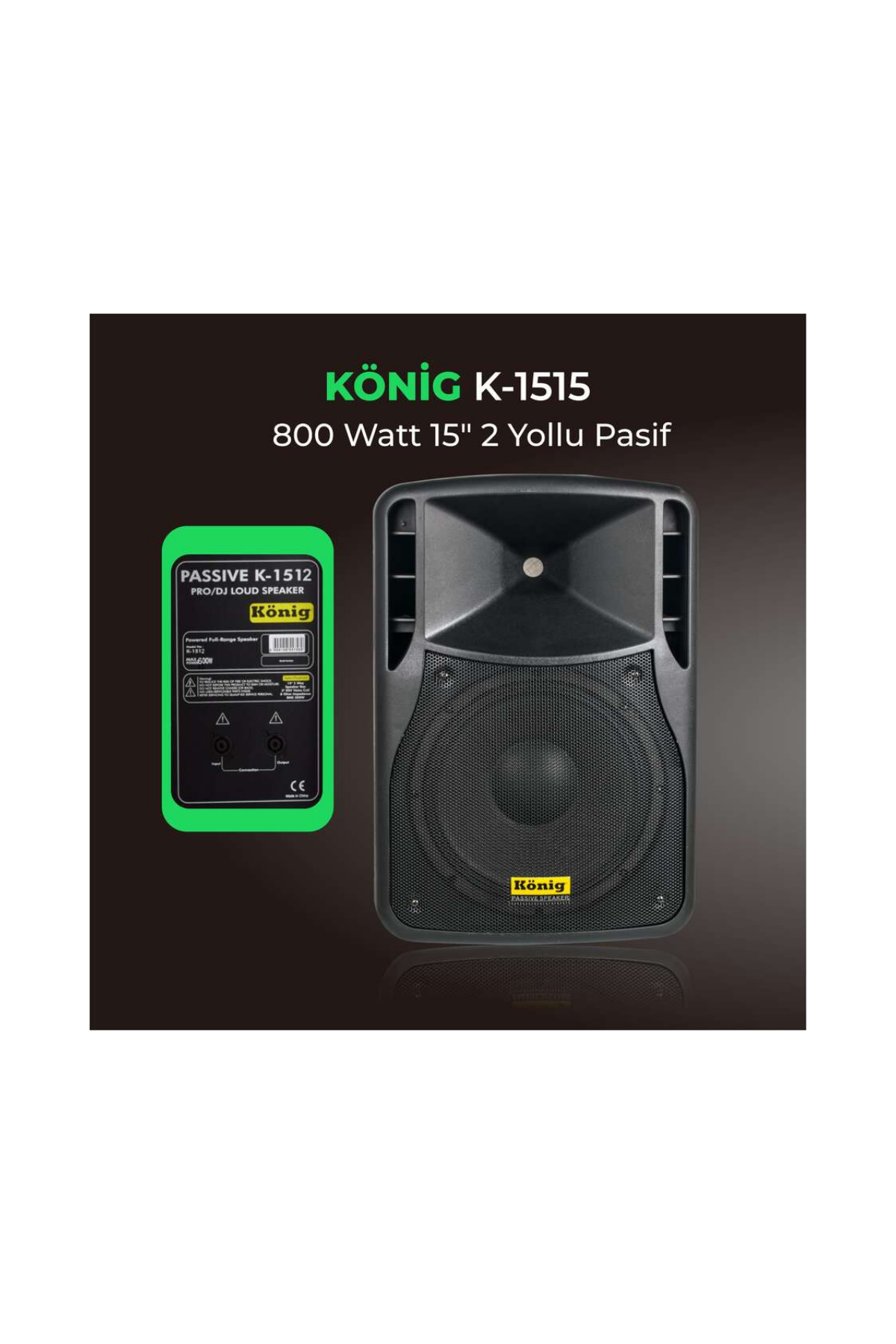 KÖNİG K–1515 PASİF MAX 800 WATT HOPARLÖR
