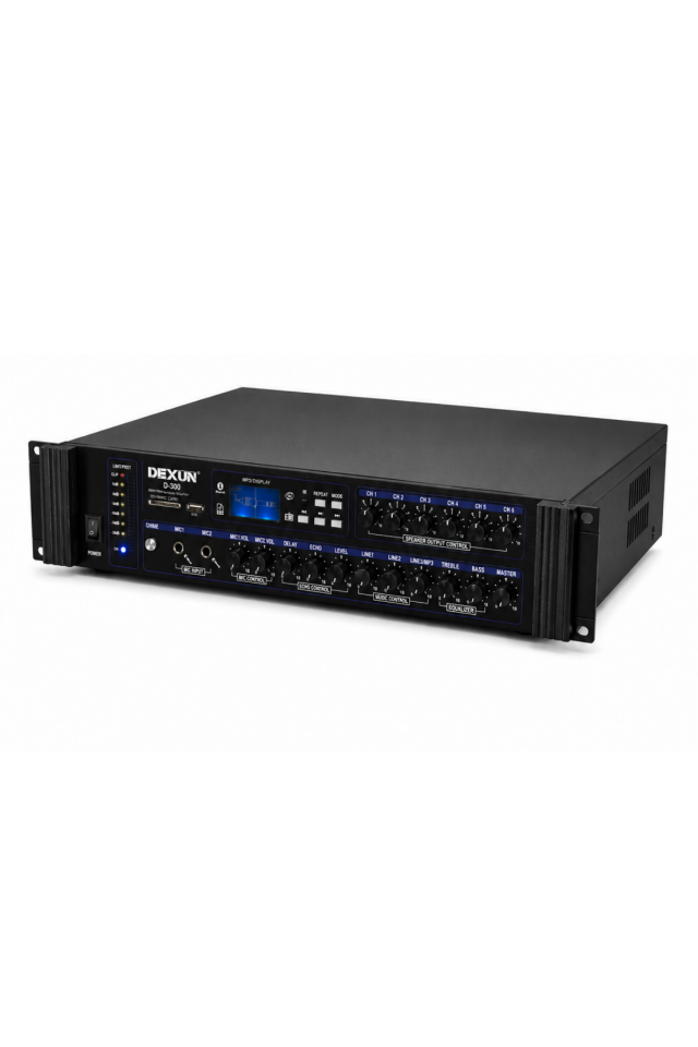 DEXUN D-300 6 Zone 250W Volume Control Amfi | 6 Bölgeli Anons ve Müzik Yayın Sistemi