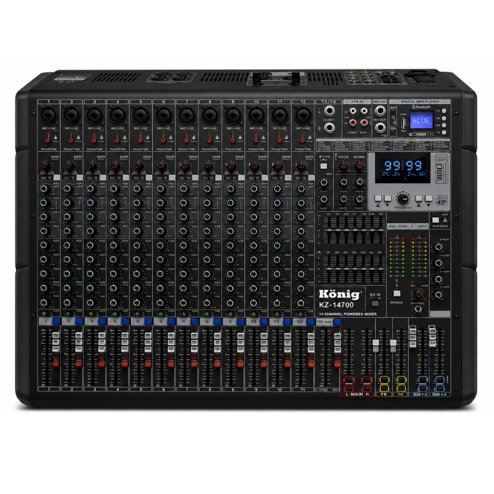KÖNİG KZ-14700 14 Kanal Power Mixer 4x1600W