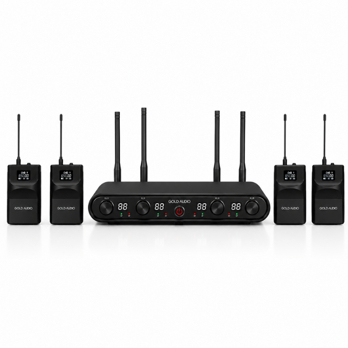GOLD AUDİO U-4624 4 YAKA UHF TELSİZ MİKROFON