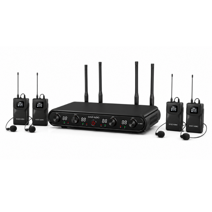 GOLD AUDİO U-4624 4 YAKA UHF TELSİZ MİKROFON