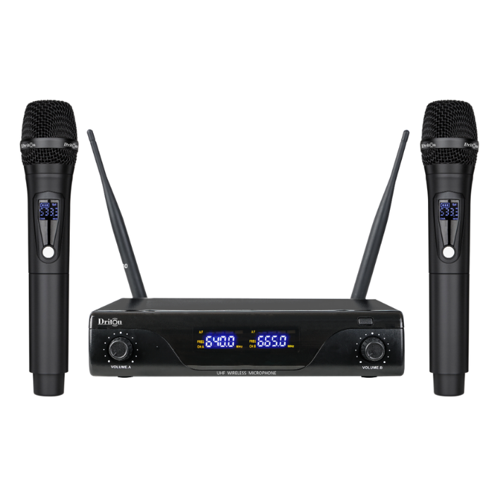 DRİTON DM-230 EL EL ÇİFT KANAL DİJİTAL EKRAN UHF TELSİZ KABLOSUZ MİKROFON