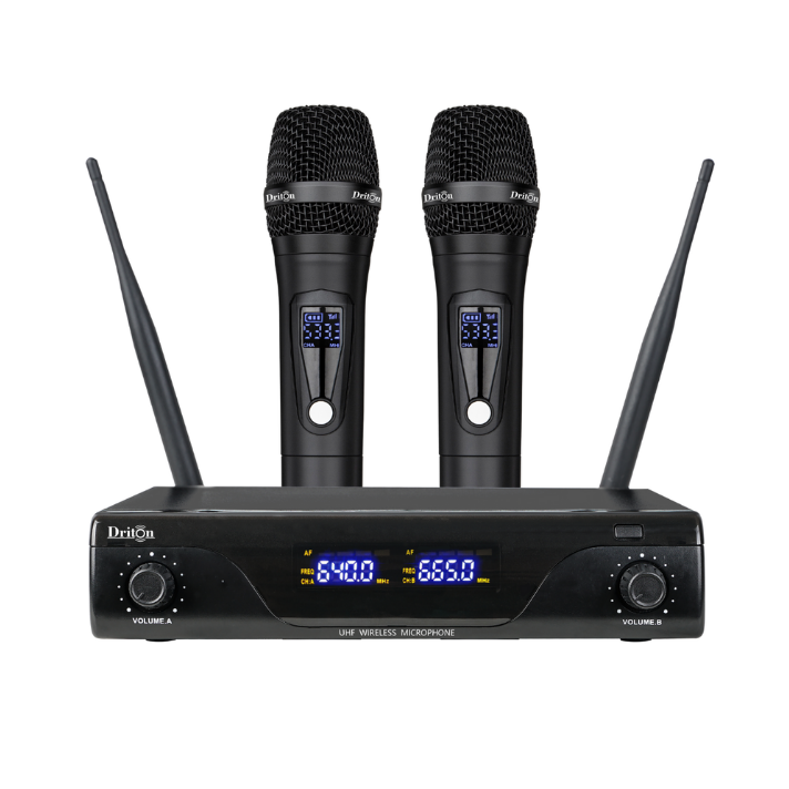 DRİTON DM-230 EL EL ÇİFT KANAL DİJİTAL EKRAN UHF TELSİZ KABLOSUZ MİKROFON