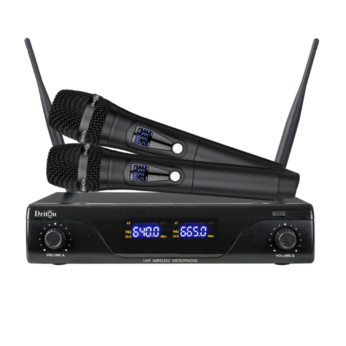 DRİTON DM-230 EL EL ÇİFT KANAL DİJİTAL EKRAN UHF TELSİZ KABLOSUZ MİKROFON