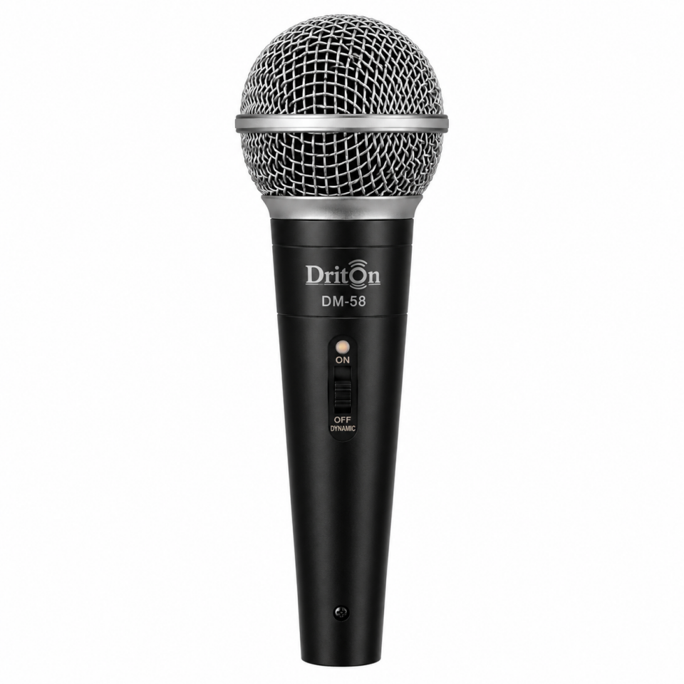 DRİTON DM-58 Kablolu El Mikrofonu – Profesyonel Dinamik Vokal Mikrofonu
