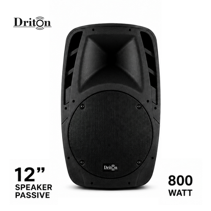 DRİTON DRT-012 800W Pasif Kabin Hoparlör – 12 İnç Profesyonel Ses Sistemi Hoparlörü