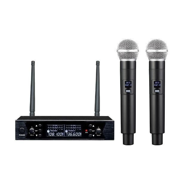 GOLD AUDIO U-636 EL EL UHF Kablosuz Çift El Mikrofon – Profesyonel Telsiz Mikrofon Sistemi