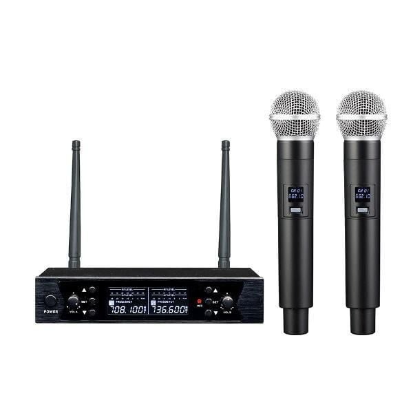 GOLD AUDIO U-636 EL EL UHF Kablosuz Çift El Mikrofon – Profesyonel Telsiz Mikrofon Sistemi
