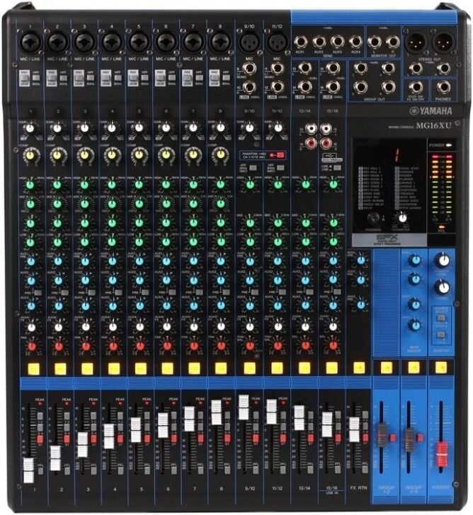 Yamaha MG16XU 16 Kanal Analog Mikser – USB Ses Kartlı Profesyonel Efektli Mikser