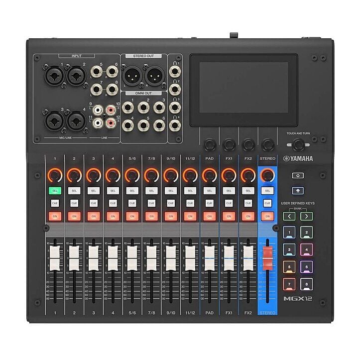 Yamaha MGX12 12 Kanallı USB Kayıt ve Video Geçiş Özellikli Dijital Mikser – Profesyonel Yayın ve Canlı Ses Mikseri