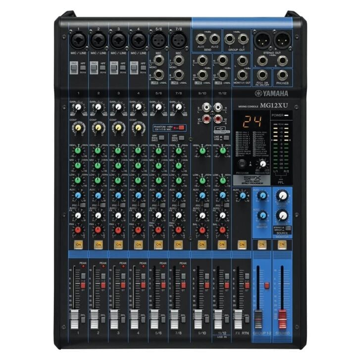 Yamaha MG12XU 12 Kanal Analog USB Mikser – Profesyonel Efektli Ses Mikseri