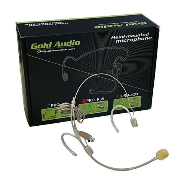 Gold Audio PRO K35 Headset (4 Pinli) Profesyonel Kafa Mikrofonu – 4 Pin Mini XLR Headset Mikrofon