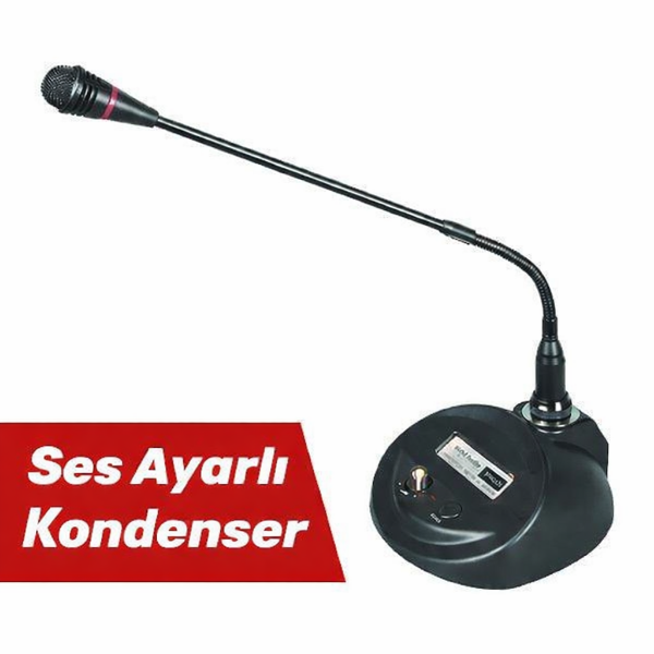 Gold Audio PRO 23C Kürsü Mikrofonu (Kondanser) – Işıklı ve Ses Ayarlı Profesyonel Masa Üstü Mikrofon