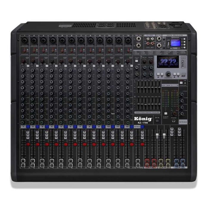 KÖNİG KZ-1700 14 Kanal Power Mikser 2x1700W
