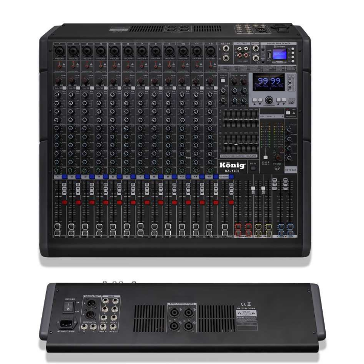 KÖNİG KZ-1700 14 Kanal Power Mikser 2x1700W
