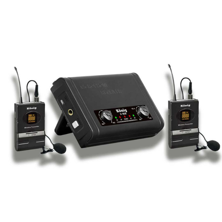 KÖNİG K-302 UHF ÇİFT KANAL 2 YAKA MİKROFON