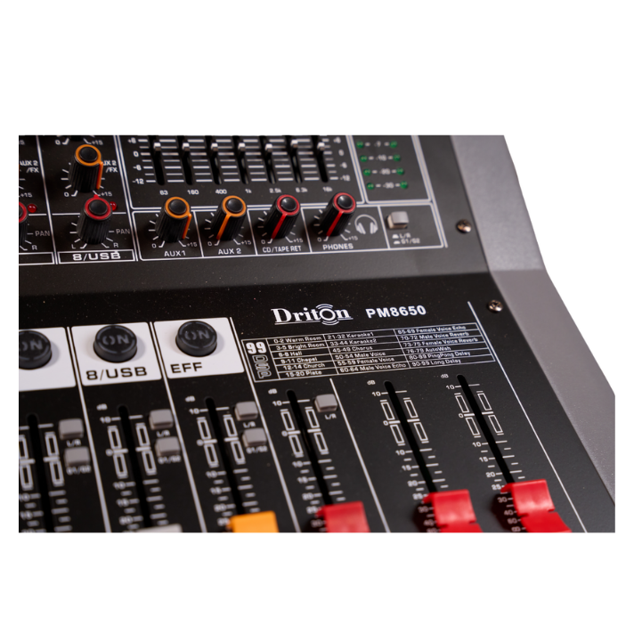 DRİTON PM-8650 8KANAL POWER MİKSER 2*650 WATT