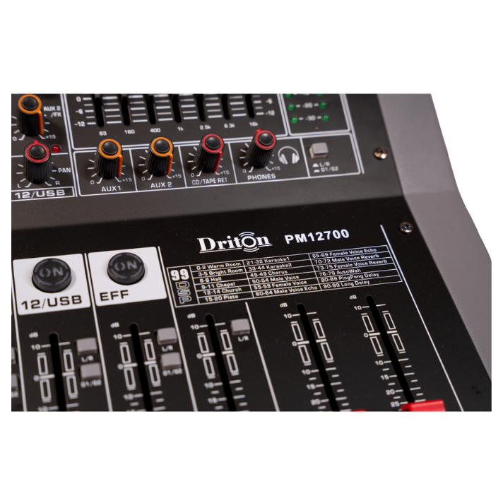 DRİTON PM-12700 12KANAL POWER MİKSER 2*700 WATT